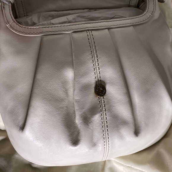 Fossil White Leather GiGi  Studded Flap Closure Adjustable Angora Crossbody Bag - Picture 13 of 16